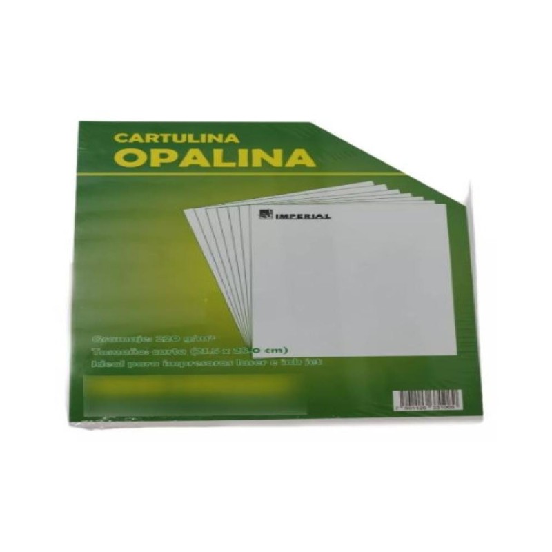 CARTULINA OPALINA CTA. BCO. 225G. IMPERIAL PAQ. C100H.C20