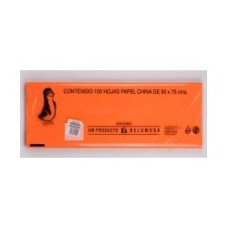 PAPEL CHINA 50X75 CM. NARANJA FLOUR. E.100 C.1000