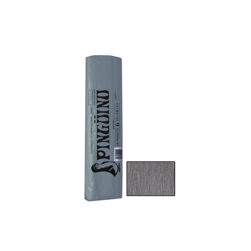 PAPEL CREPE PINGUINO GRIS E.10 C.250 18