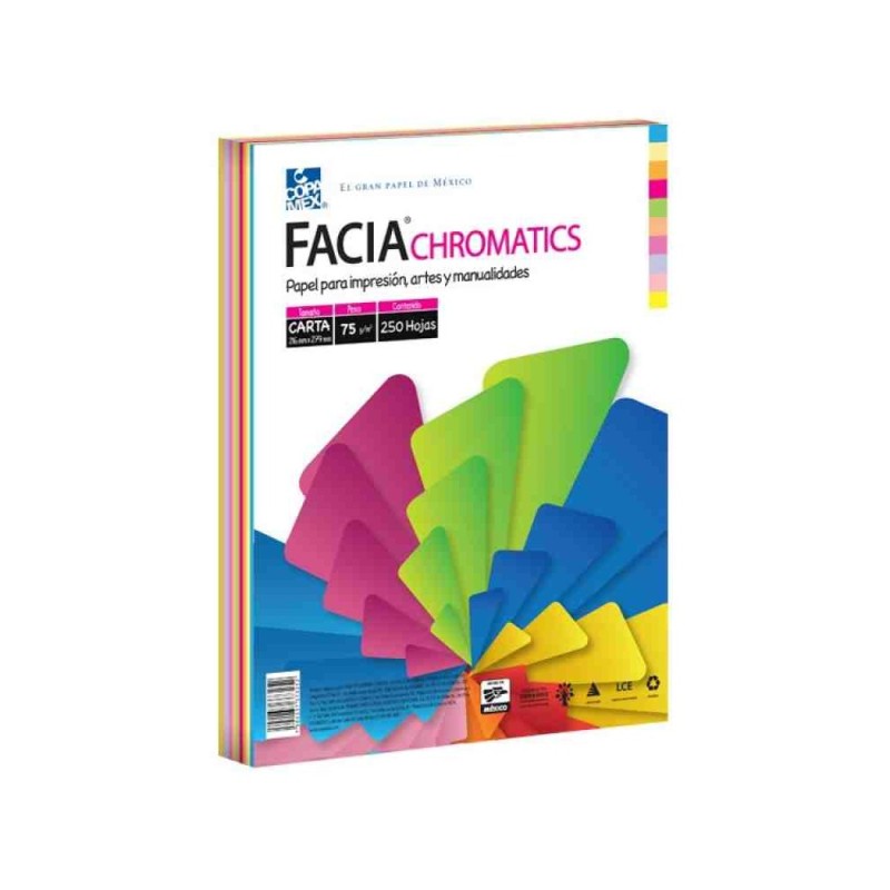 PAPEL BOND FLUOR.- PASTEL CTA. MIX FACIA 75G.PAQ.C250H.20