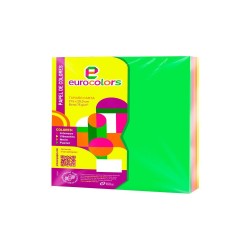 PAPEL BOND FLUOR CTA. MIX NEON EUROCOLORS 75G PAQ.C100H C.25