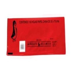 PAPEL CHINA 50X75 CM. ROJO NAVIDAD E.100 C.1000