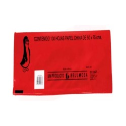 PAPEL CHINA 50X75 CM. ROJO NAVIDAD E.100 C.1000