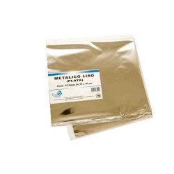 PAPEL MET. 53X70CM. PLATA E.10 C.100